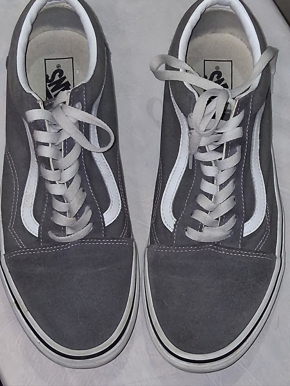 Vans Old Skool Low-Top Sneakers - Gray and White